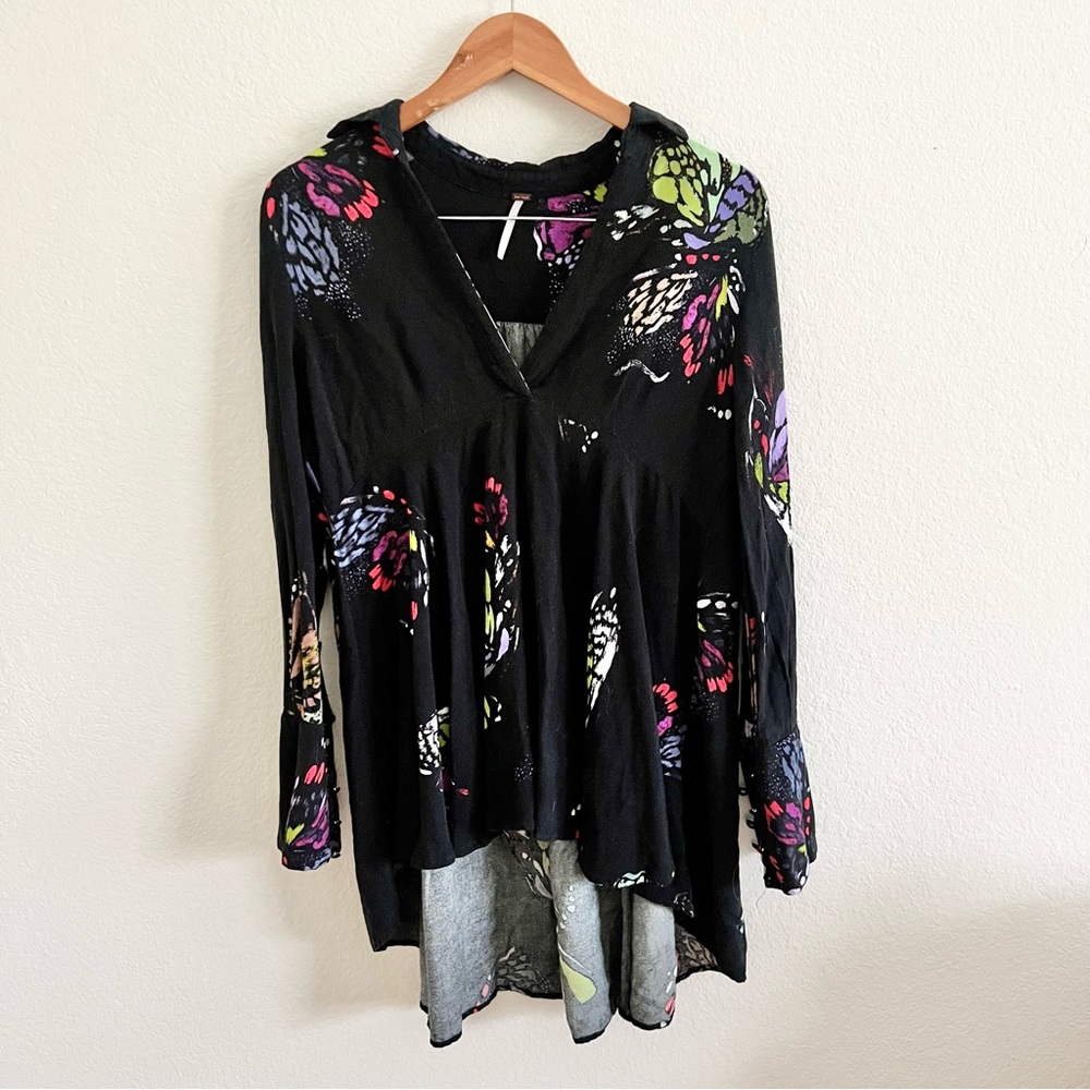 Free People Field of Butterflies Tunic Sz S - Picture 2 of 6